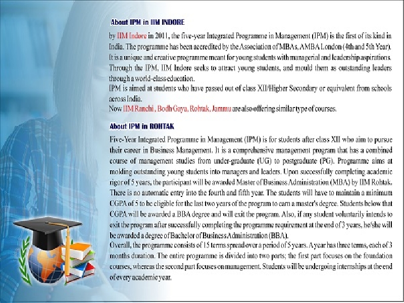 IPM (Five Year Integrated Programme in Management) 